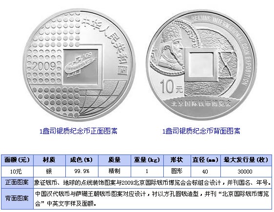 2009北京国际钱币博览会银质纪念币