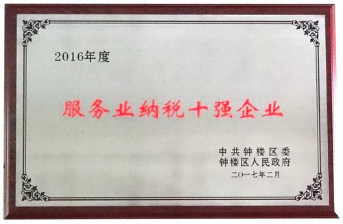 2016年度服务业纳税十强