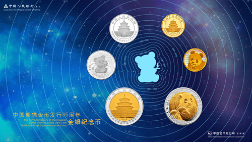 中国熊猫金币发行35周年金银纪念币发行公告
